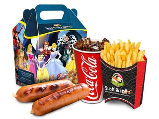 Сосиски (2 шт.) + фри + напиток на выбор + маленькая игрушка