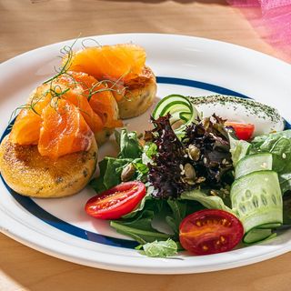 Cottage Cheese Pancakes With Salmon