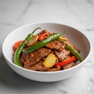 124 - Manzo con salsa chili saltati 辣子牛肉