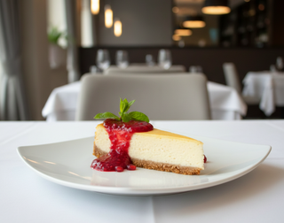 Cheese Cake cu sos de zmeură