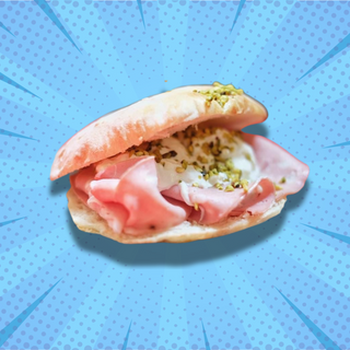 BRINDISI - Mortadella, Ravigiolo e pesto di pistacchi