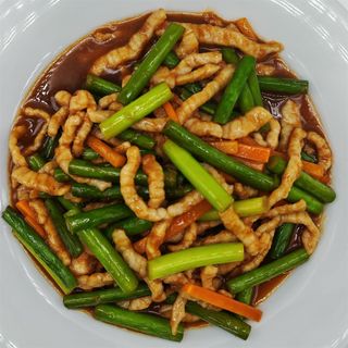 421. Maiale con erba di aglio 蒜苗猪肉