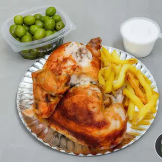 Pollo+Patatas Grandes+Ensaladilla Rusa+Alioli