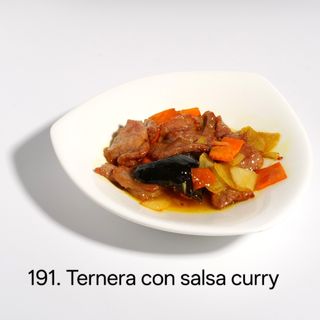 Wok de ternera con salsa curry