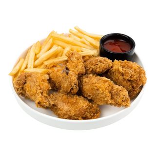 Pollo Frito Con Patatas Fritas