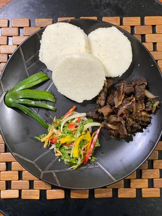 Beef Dry Fry with Ugali White