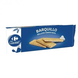 Galletas de Barquillo Rellenas Sabor Nata Carrefour 210 Gr.