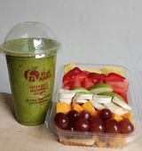 Rainbow fruit salad + Juice (300ml) + Turmeric & Ginger shot