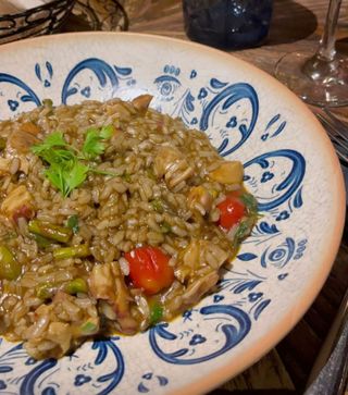 Risotto con pulpo y espárragos trigueros