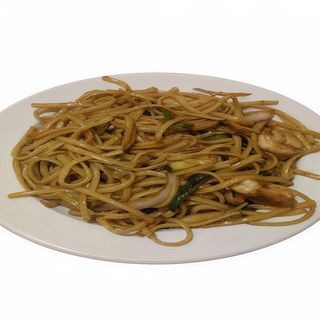 fideos de arroz con gambas