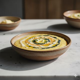 Polenta con crema di formaggi