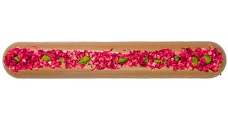Duży baton z mlecznej czekolady z malinami i pistacjami (50g)