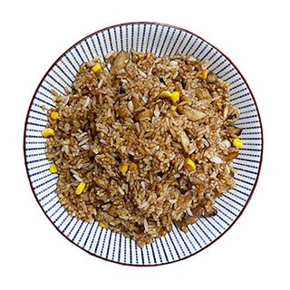 9E.Arroz Salteado Con setas, pollo y maíz 黑饭