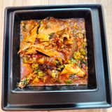 Okro soup+ponmo + Titus fish + poundo