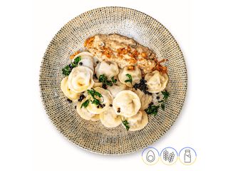 Pelmeni caseros de ternera con salsa cremosa de boletus (250g)