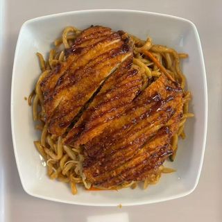 Yaki udon gordo tempura