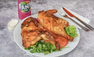 Family full chicken grill with salad batata rice 