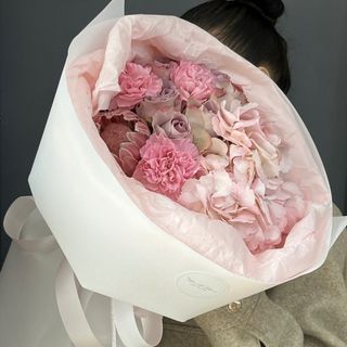 Букет «Гортензія (1), протея (1), Меморі (6), діантус (3)»