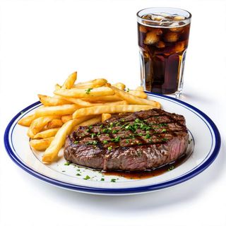 Menú Ternera Loca Con Patatas Fritas Y Bebida