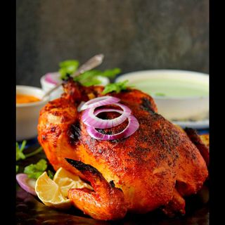Full Tandoori Chicken with chips and salad