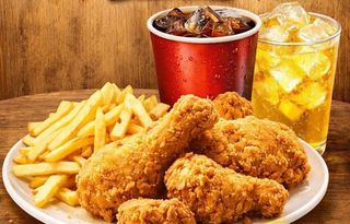 Menu Frango Frito no prato