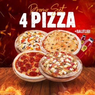 4Pizza(Salami,Stagioni,Romana,Tonno)+4pepsi GRATIS 0,33cl