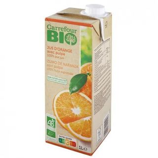 Zumo Naranja Con Pulpa Carrefour Bio 1 L.