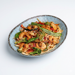 Wok De Noodles Con Gambas