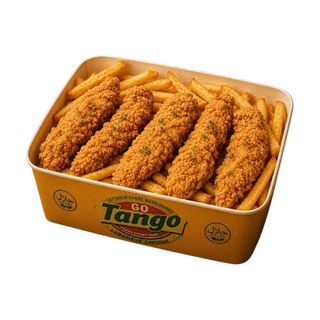 Пилешки хапки с пържени картофки