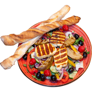 Sałatka z grillowanym serem halloumi