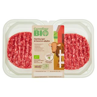 Carrefour Bio Hamburger di bovino adulto 2 x 0,150 kg