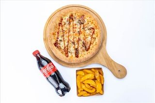 1 Medium Pizzas, Wedges And 1 Large Drink