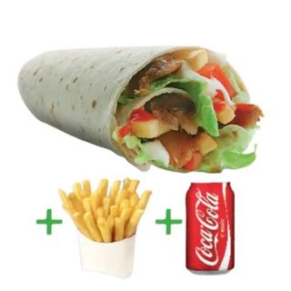 Menú Durum Kebab Doble Carne Con Queso Y Bebida