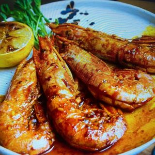 Langostinos al brandy