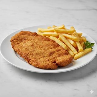 Milanesa XS normal con patatas