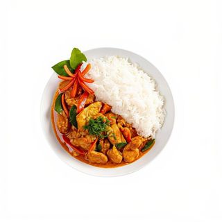 chicken curry y con arroz