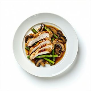 315.. Pollo con bambù e funghi