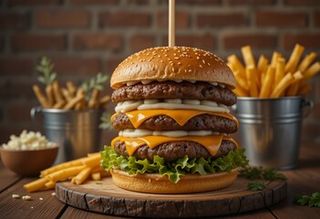 HAMBURGUESA DE TRIPLE CARNE (menu)