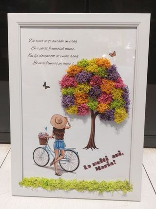 Tablou cu licheni Ziua numelui - La multi ani, Maria