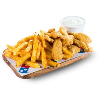 Strips Box z frytkami i sosem czosnkowym