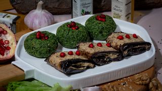 ფხალეული  ისპანახი 150გ ნიგვზიანი ბადრიჯანი 150გ