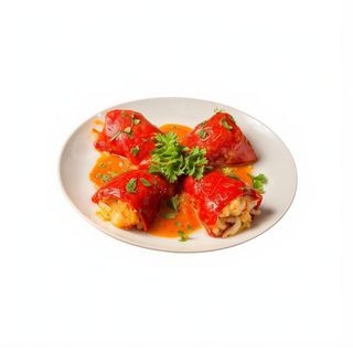 Pimientos Rellenos De Setas Y Gambas