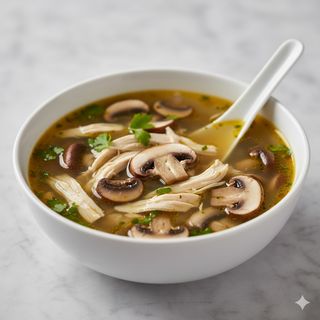 Sopa De Pollo Con Champiñones