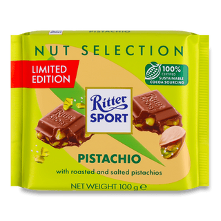 Шоколад молочний Ritter Sport з фісташками (100г)