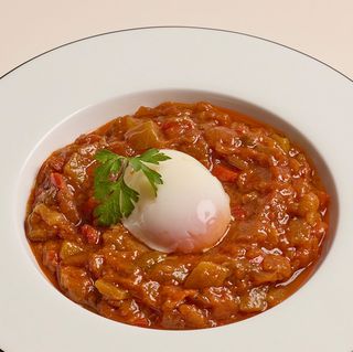 Pisto con huevos a baja temperatura
