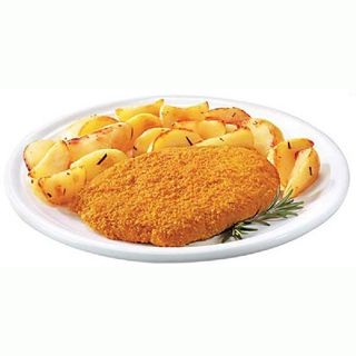 Piatto di cotoletta con patate