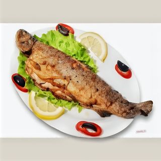 კალმახი შამფურზე