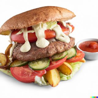 Двоен телешки бургер с кюфте