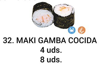 28. Maki De Gamba Cocida (8 Uds.)