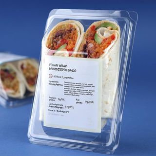 ფალაფელის ვრაპი ჰუმუსით სამარხვო